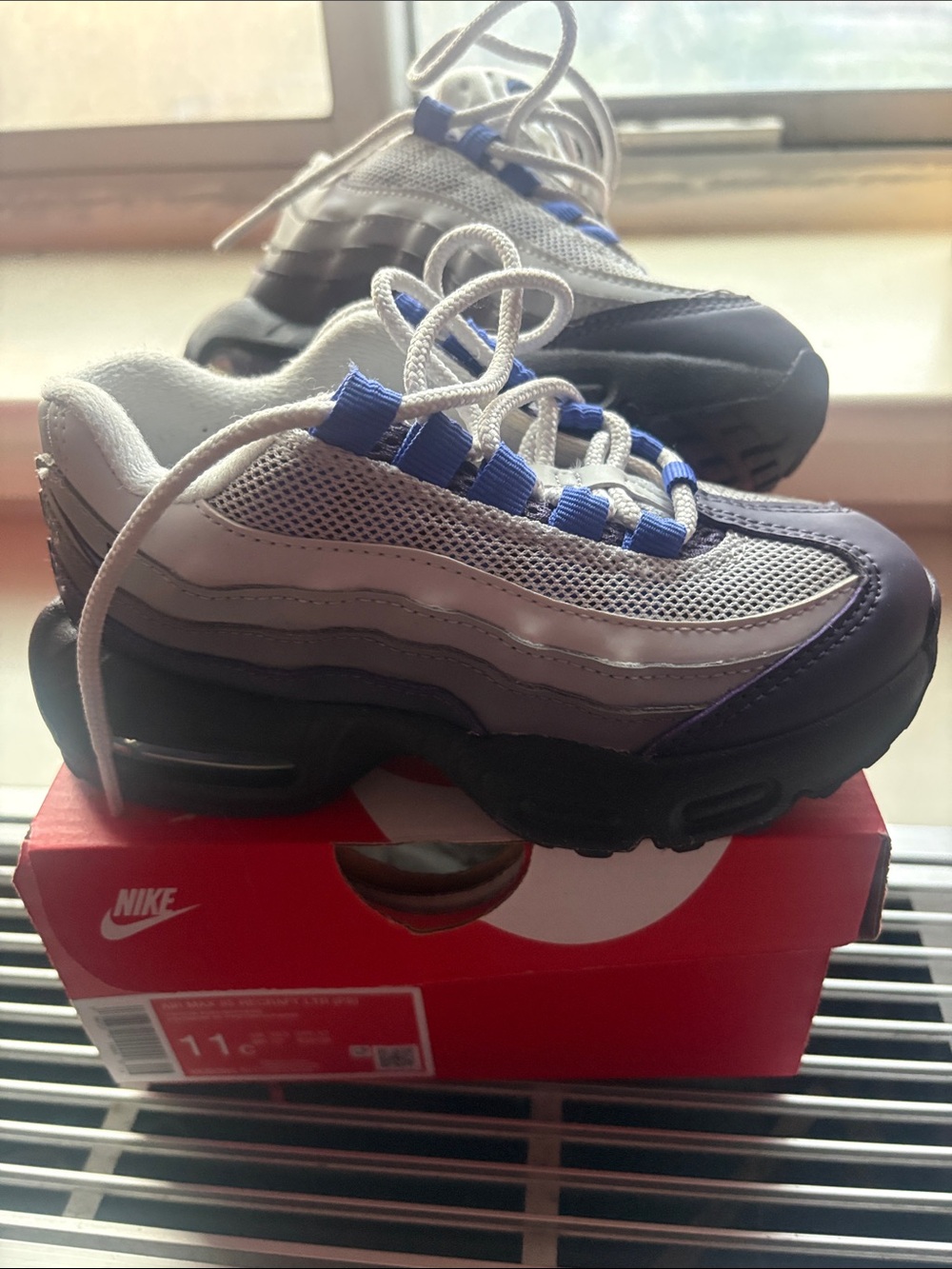 Nike Kids Grey, Blueish Purple Air Max 95